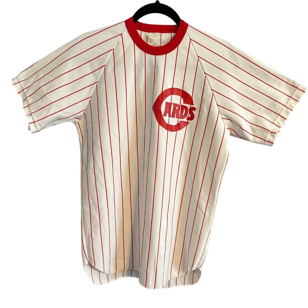 Vintage Cardinals Red & White Striped Baseball Jersey Southern Athletic L Made I